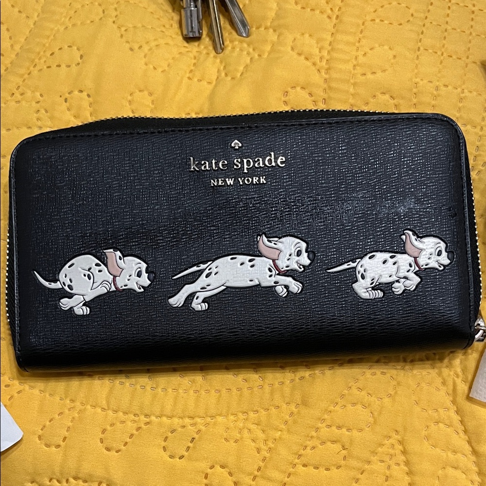 Kate Spade Black Wallet with Dalmatian Design